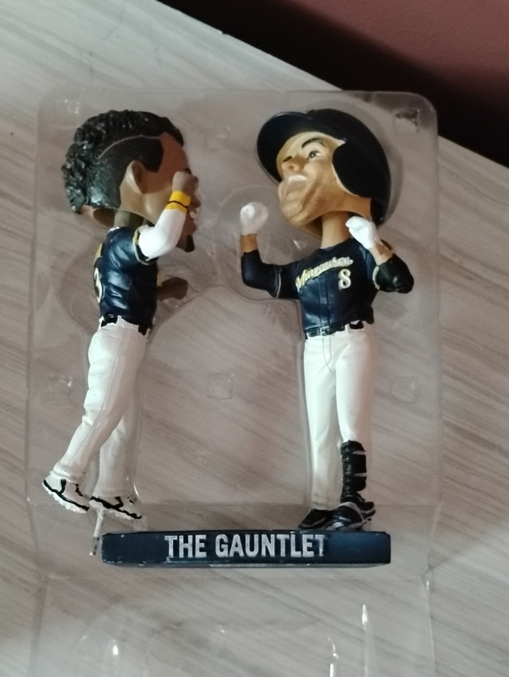 Brewers Navy and White 'The Gauntlet' Bobblehead Set